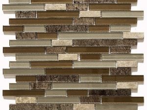 ANNE Strips mix polished mosaic tile for kitchen, vanity backsplash and bathroom walls. Comes on the mesh for easy installation.