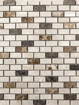 Bottucino, Dark Emperor and Light Emperor Marble Mix Mini Bricks Mosaic Tile