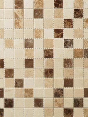 Bottucino, Dark Emperor and Light Emperor Marble Mix Mini Squares Mosaic Tile