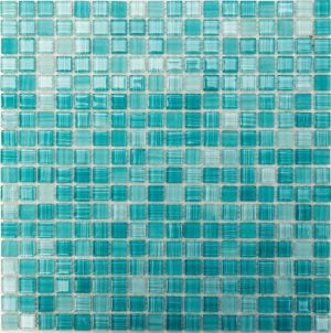 Belize AquaMarine Mini Glass Sqaures Mosaic Tile For Kitchen backsplash and bathroom walls