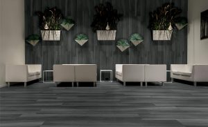 Gardenia Black is a porcelain plank tile made in Italy. It comes in 8x48 size with rectified edges