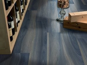 blue color wood look porcelain tile with an exotic style from Italy