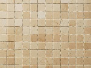 Polished Bottucino, earth tones Marble Mini Squares Mosaic tile for kitchen backsplash and bathroom walls