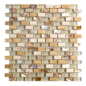 Agra Amber is a beautiful decorative tile that comes in small bricks mix with a glossy look for kitchen, vanity backsplash, and bathroom walls.