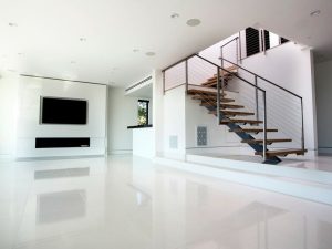 Pure white Vietnamese Marble for floors and walls.