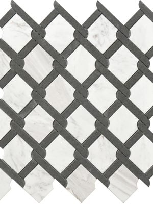 grey and white marble medallion pattern for bathroom and kitchen floors or walls.