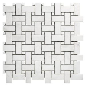 White Dolomite basket weaves with white dots is a beautiful decorative tile for amazing interiors.