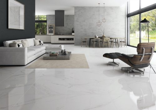 white tile with grey veining in the large24x48 size