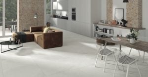 24x48 porcelain tile in light beige color with the look of limestone
