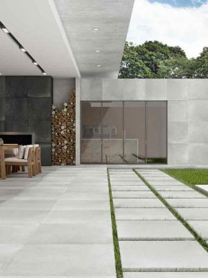 porcelain tile from Spain that looks like cement floors in light grey color