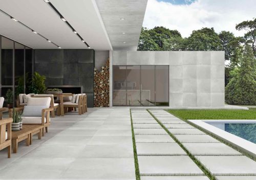 porcelain tile from Spain that looks like cement floors in light grey color