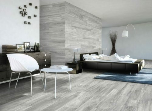 Bellver grey is a ceramic tile that looks like wood in light grey color
