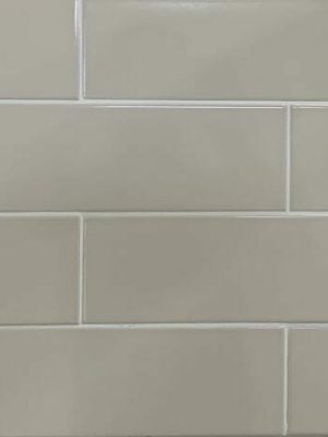 Light beige color subway tile with glossy finish in 4x12 size