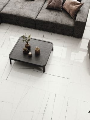 white marble floors with 48x48 Sahara White tile