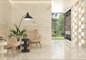 Dozza gold is porcelain tile that comes on white background and gold color veining like Calacatta Gold Marble
