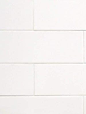 Large subway tile in white color for backsplash and bathroom walls to reduce the grout and bring in a cleaner look
