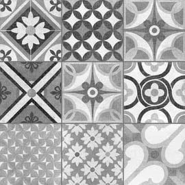 black and white decorative floor tile heritage mono full size picture