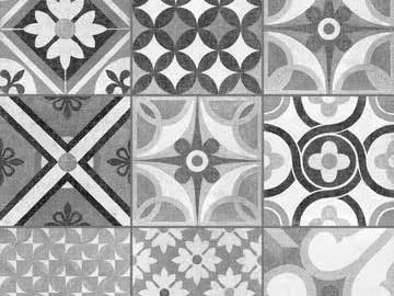 black and white decorative floor tile heritage mono