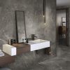 24x48 porcelain tile in dark grey color with the look of limestone