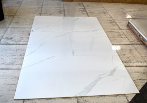 white marble look porcelain tile