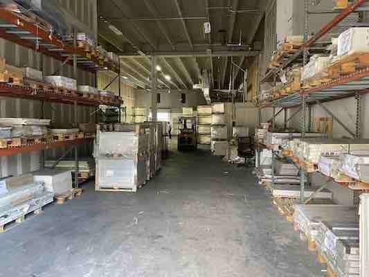 warehouse full of porcelain floor tiles