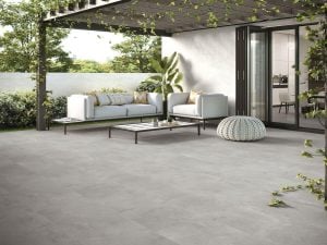 neutral color flooring with a gray tile