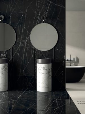 Bathroom With Black Porcelain slab